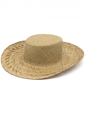 Соломенная шляпа Honolulu Saint Laurent. Цвет: коричневый