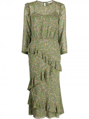 Платье макси Tenise с узором пейсли Veronica Beard. Цвет: зеленый