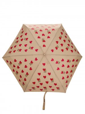 Зонт с узором Moschino. Цвет: коричневый