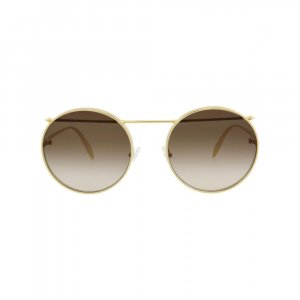 Alexander McQueen Солнцезащитные очки в металлической круглой оправе