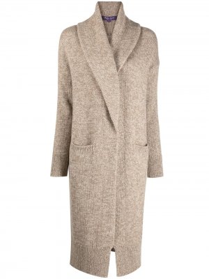 Кашемировое пальто-кардиган вязки интарсия Ralph Lauren Collection. Цвет: нейтральные цвета