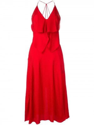Платье миди Tolima с оборками Roland Mouret. Цвет: красный