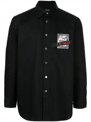 Джинсовая рубашка с нашивкой-логотипом Raf Simons. Цвет: черный