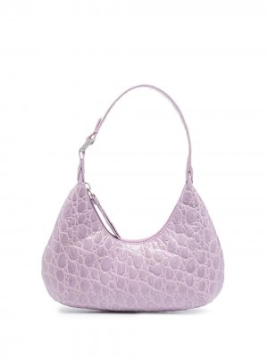 Мини-сумка на плечо Amber с тиснением под крокодила BY FAR. Цвет: фиолетовый