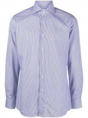 Полосатая рубашка с длинными рукавами Xacus. Цвет: синий