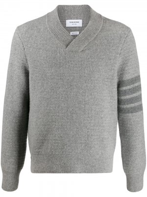 Пуловер с полосками 4-Bar Thom Browne. Цвет: серый