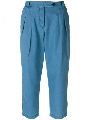 Укороченные брюки на завышенной талии YMC. Цвет: синий