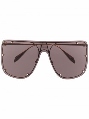 Солнцезащитные очки-авиаторы с заклепками Alexander McQueen Eyewear. Цвет: черный