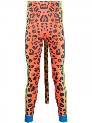 Тайтсы Leopard Walter Van Beirendonck. Цвет: оранжевый