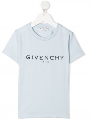 Футболка с логотипом Givenchy Kids. Цвет: синий