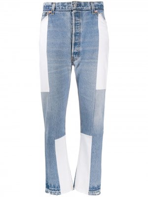 Укороченные джинсы со вставками RE/DONE. Цвет: синий
