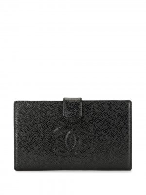 Бумажник 2008-го года с логотипом CC Chanel Pre-Owned. Цвет: черный