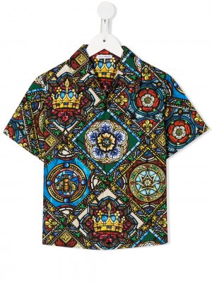 Рубашка с принтом Dolce & Gabbana Kids. Цвет: черный