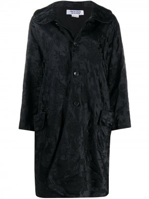 Пальто-кокон с цветочным узором Comme Des Garçons. Цвет: черный