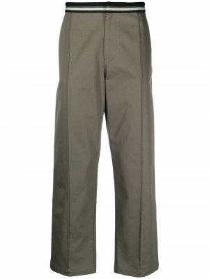 Прямые брюки с полосками Valentino. Цвет: зеленый