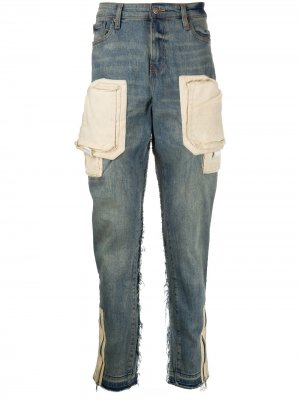 Зауженные джинсы средней посадки VAL KRISTOPHER. Цвет: синий