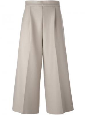 Укороченные широкие брюки 08Sircus. Цвет: нейтральные цвета