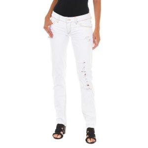 Длинные джинсовые брюки с рваным эффектом и узким краем E014152 женщина MET