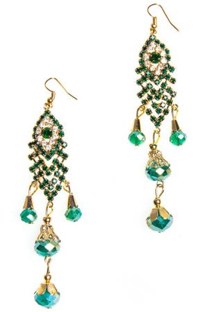 Серьги Luisa Vannini Jewelry. Цвет: green and gold