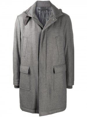 Пальто с высоким воротником Eleventy. Цвет: серый