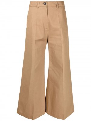 Укороченные расклешенные брюки Valentino. Цвет: нейтральные цвета