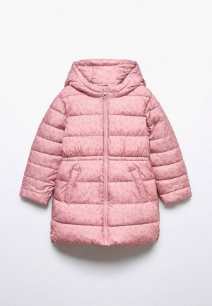 Куртка утепленная Mango Kids. Цвет: розовый