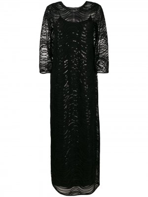 Вечернее платье с пайетками Emporio Armani. Цвет: черный