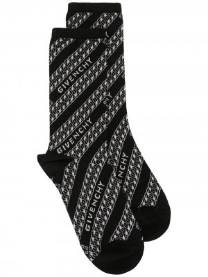 Жаккардовые носки с узором Givenchy. Цвет: черный