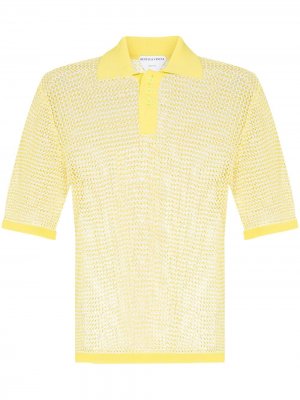 Полупрозрачная рубашка поло с короткими рукавами Bottega Veneta. Цвет: желтый