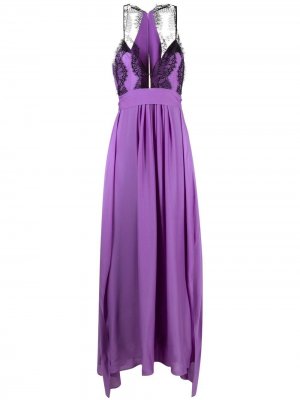 Вечернее платье с кружевной отделкой Victoria Beckham. Цвет: фиолетовый