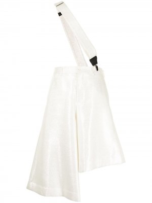 Строгие шорты асимметричные кроя с подтяжками Comme Des Garçons Homme Plus. Цвет: белый