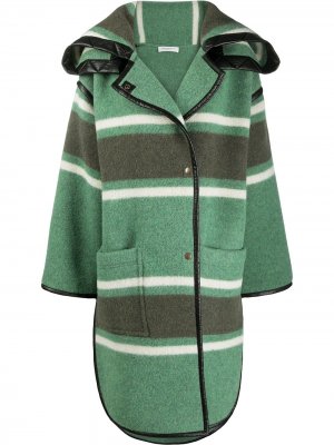 Пальто в полоску с отложным воротником Philosophy Di Lorenzo Serafini. Цвет: зеленый