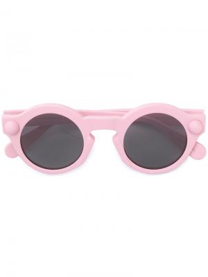 Солнцезащитные очки в круглой оправе Christopher Kane Eyewear. Цвет: розовый