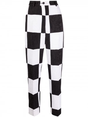 Жаккардовые брюки в клетку Dolce & Gabbana. Цвет: черный