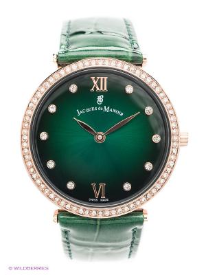 Часы наручные Jacques du Manoir. Цвет: зеленый, золотистый