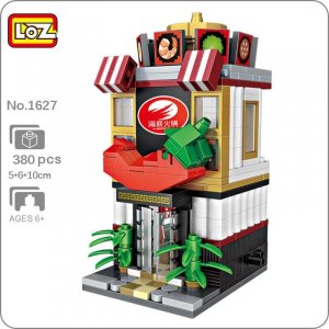 1627 городской уличный горшок, продуктовый магазин, ресторан, архитектура, 3D мини-блоки, кирпичи, строительные игрушки для детей, подарок без коробки LOZ