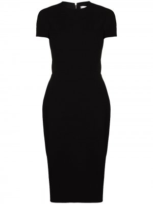 Приталенное платье миди Victoria Beckham. Цвет: черный