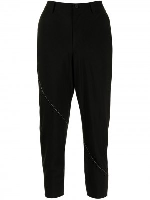 Укороченные брюки с завышенной талией Yohji Yamamoto. Цвет: черный