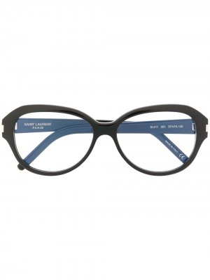 Очки в квадратной оправе Saint Laurent Eyewear. Цвет: черный