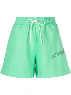 Спортивные брюки с надписью MSGM. Цвет: зеленый