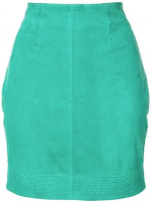 Облегающая мини юбка Versace Pre-Owned. Цвет: зеленый