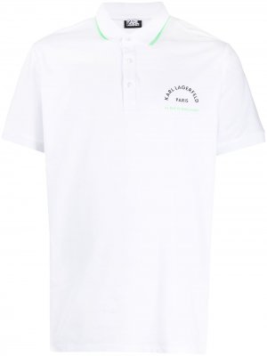 Рубашка поло с короткими рукавами и логотипом Karl Lagerfeld. Цвет: белый