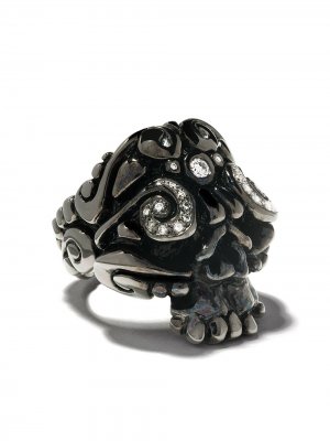 Кольцо с форме черепа Duffy Jewellery. Цвет: черный