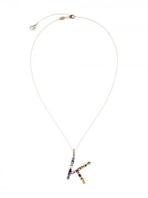 Колье с подвеской в форме буквы K из топазов Dolce & Gabbana. Цвет: золотистый