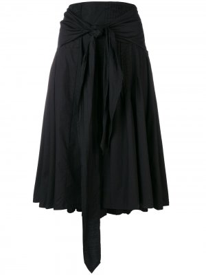 Плиссированная юбка с завязкой на поясе Dries Van Noten Pre-Owned. Цвет: черный