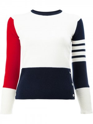 Пуловер с контрастными полосками Thom Browne. Цвет: 960 rwbwht