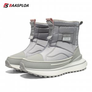 Новые женские зимние ботинки Baasploa, непромокаемые нескользящие ботильоны, плюшевая теплая уличная прогулочная обувь, женская зимняя хлопковая обувь BAASPLOA