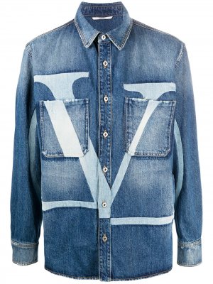 Джинсовая куртка с логотипом VLogo Valentino. Цвет: синий