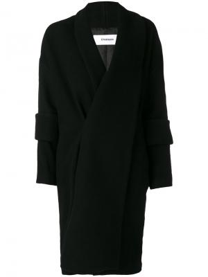 Удлиненное пальто с двойными манжетами Chalayan. Цвет: чёрный