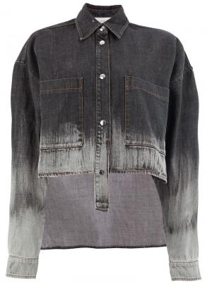 Асимметричная джинсовая куртка с линялым эффектом Faith Connexion. Цвет: черный
